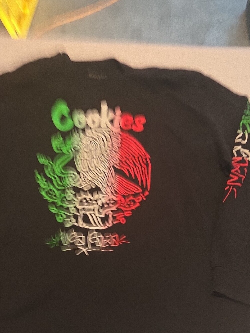 Cookies Black Long Sleeve Graphic Tee - Tricolor Eagle Design - Picture 7 of 11